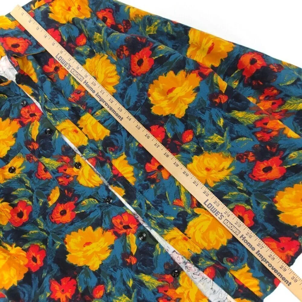 NEW J Crew Midweight Flannel Workshirt Button Down Long Sleeve Mens Large Floral - Picture 3 of 8